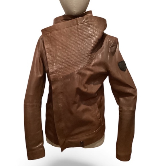 Rudsak Leather Jacket, Brown, Size Small - Picture 3 of 15